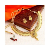 Sukkhi Alloy Golden Traditional Necklaces Set Choker - Golden