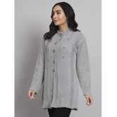 eWools.in Woollen Round Neck Women's Buttoned Cardigans - Grey ( ) - None