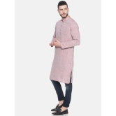 Men Maroon Hemp Long Kurta