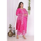 Swasti Cotton Printed Straight Womens Kurti - Pink ( Pack of 1 ) - None