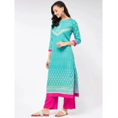 Pannkh - Blue Rayon Flex Womens Straight Kurti ( Pack of 1 ) - None