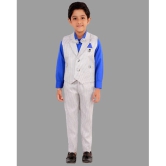 DKGF Fashion - Blue Cotton Blend Boys Shirt & Pants ( Pack of 1 ) - None