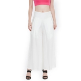 Women White Solid Flared Palazzos