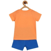 miniklub Orange Cotton Baby Boy Dungaree Sets ( Pack of 2 ) - None