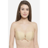 HINGOL Khaki Satin Lightly Padded Womens Stick on Bra ( Pack of 1 ) - None