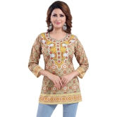 Meher Impex - Yellow Crepe Women's Straight Kurti ( Pack of 1 ) - 3XL