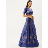 Om Shantam Sarees Blue,Pink Silk Blends Chaniya Choli Semi Stitched Lehenga Single - Free Size