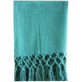 HUGS N RUGS - 3 Seater Cotton Throw ( Pack of 1 ) - Sea Green