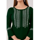 Kapadia - Green Rayon Womens Straight Kurti ( Pack of 1 ) - None