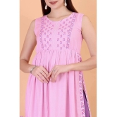 Glomee - Pink Viscose Womens Nayra Kurti ( Pack of 1 ) - None