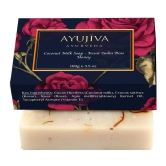 AYUJIVA AYURVEDA Coconut Milk Indian Kesar Rose,Soap 100 g