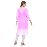 Lavangi Women Lucknow Chikankari Baby Pink Georgette Kurti with Matching Cotton Inner