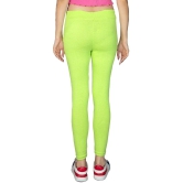 KARARO JEGGINGS - Cotton Blend Skinny Fit Fluorescent Green Womens Jeggings ( Pack of 2 ) - None