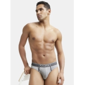 Jockey 8044 Men Super Combed Cotton Rib Solid Brief with Ultrasoft Waistband - Grey Melange - None