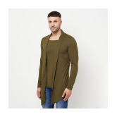 Glito - Olive Cotton Blend Mens Cardigan Sweater ( Pack of 1 ) - None