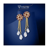 VIVASTRI Golden Drop Earrings ( Pack of 2 ) - Golden