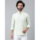 KLOSET By RIAG 100% Cotton Regular Fit Striped Full Sleeves Men's Casual Shirt - Green ( Pack of 1 ) - None