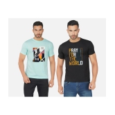 CHOZI Cotton Blend Regular Fit Printed Half Sleeves Mens T-Shirt - Multicolor ( Pack of 2 ) - None