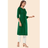 Glomee - Green Cotton Women's Straight Kurti ( Pack of 1 ) - None