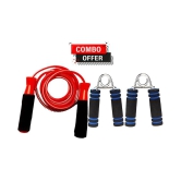 Sports Skipping Rope and Hand Gripper Foam Combo Pack for Men Gym Women Weight Loss(MULTICOLOR) - Multi Color