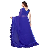 Apnisha Blue Georgette Saree - Single - Blue