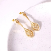 Golden Zircon Studded Chime Earrings