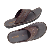 Aerowalk Brown Mens Thong Flip Flop - None