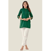 Glomee - Green Cotton Women's Tunic ( Pack of 1 ) - None