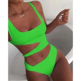 Sexy One Piece Swimsuit Women Cut Out Swimwear Push Up Monokini Beach Wear Bathing Suits Swimming Suit For Women-L / White