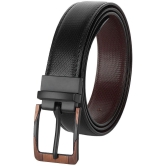 Zacharias - Black Leather Men's Reversible Belt ( Pack of 1 ) - None