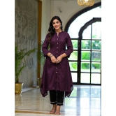 Juniper Cotton Self Design A-line Womens Kurti - Purple ( Pack of 1 ) - None