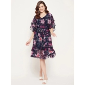 Floral Printed Georgette Empire Dress