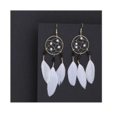 SILVER SHINE Party Wear Stylish Dangle  Earring For Girl Women - White