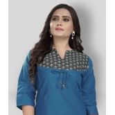 Rangrasiya - Blue Cotton Womens Straight Kurti ( Pack of 1 ) - L