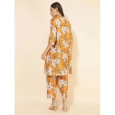 Janasya Womens Mustard Moss Floral Printed Co-Ord Set - None