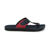 UrbanMark Men Comfortable T-Shape With Side Buckle Thong Flip-Flop - Navy - None