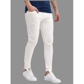 HALOGEN - White Cotton Blend Skinny Fit Men's Jeans ( Pack of 1 ) - None