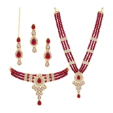 Sukkhi - Maroon Alloy Necklace Set ( Pack of 1 ) - Maroon