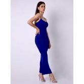 Built in Bra and Shapewear Blue Cami Long Dress