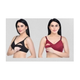 Desiprime - Multicolor Cotton Solid Womens Maternity Bra ( Pack of 2 ) - 34B