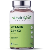 Health Veda Organics Vitamin D3+K2 as MK7 Supplement for Healthy Bones, 60 Veg Tablets