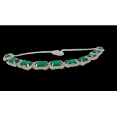 Stunning Emerald and Diamond Tennis Necklace