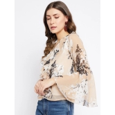 Women Off White & Pink Floral Print Georgette Top