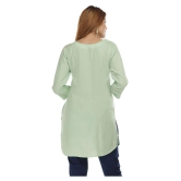 JC4U - Green Rayon Womens Straight Kurti ( Pack of 1 ) - L