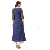 Alena - Blue Cotton Women's Angrakha Kurti - XXL