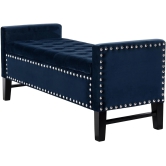 Royal Blue Premium Wood Upholstered Flip top Storage Bench-Blue