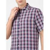 UrbanMark 100% Cotton Regular Fit Checks Half Sleeves Mens Casual Shirt - Navy ( Pack of 1 ) - None