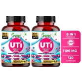 Humming Herbs UTI Wellness Essence 1100mg - Advanced 8-in-1 Urinary Tract Support Formula with Cranberry, D-Mannose, & Probiotics - Promotes Bladder Health & Immunity, 60 Capsules - Pack of 2