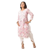 Pravia Lucknowi Chikankari MUL MUL Cotton Long Kurti Set with Lace, Handwork Dhoti for Girls, Women