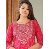 BEAUTIFUL KURTI HEAVY COTTON EMBROIDERY WORK-XXL / Pink